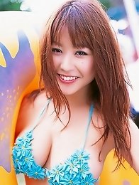 Enchanting busty asian beauty Mai Nishida enjoying herself at the beach